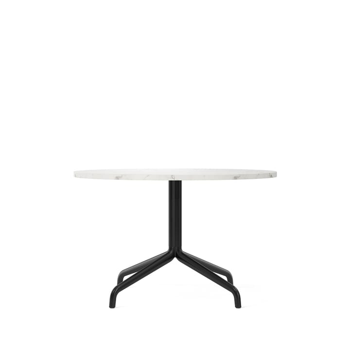 Harbour Column loungetable - Marble off-white, black steel stand - Audo Copenhagen