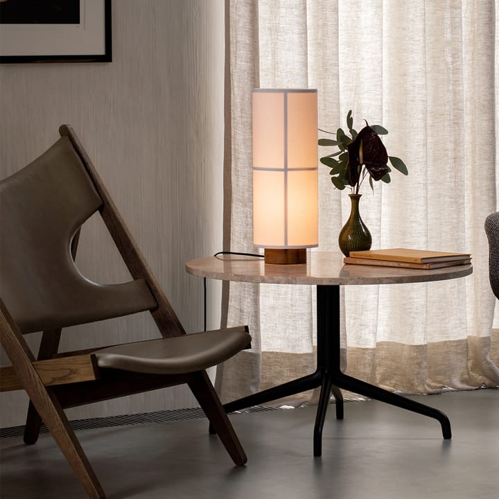 Harbour Column loungetable, Marble off-white, black steel stand Audo Copenhagen