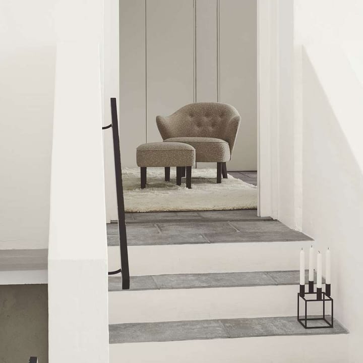 Ingeborg armchair set - Sheepskin moonlight, incl. footstool, legs smoked oak - Audo Copenhagen