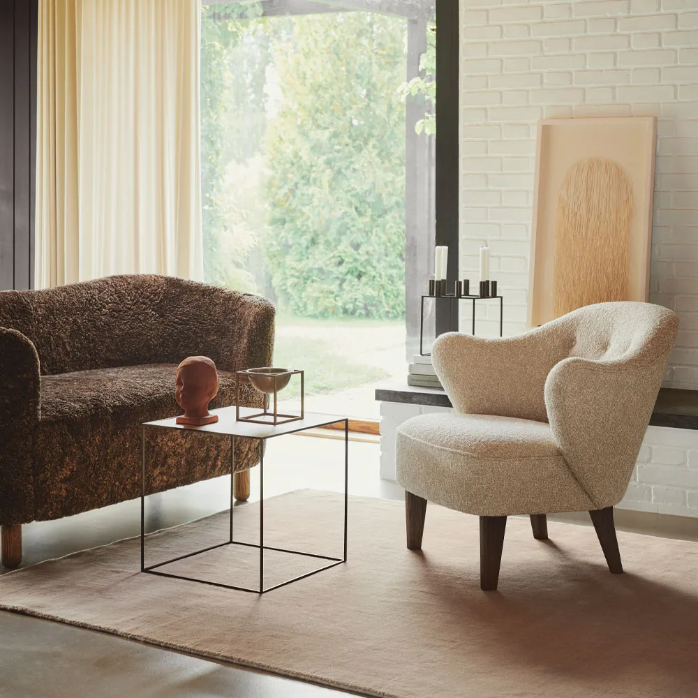 Ingeborg armchair, Sheepskin moonlight-legs oak smoked Audo Copenhagen