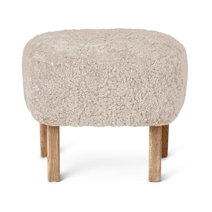 Ingeborg ottoman - Sheepskin moonlight, legs oak nature - Audo Copenhagen