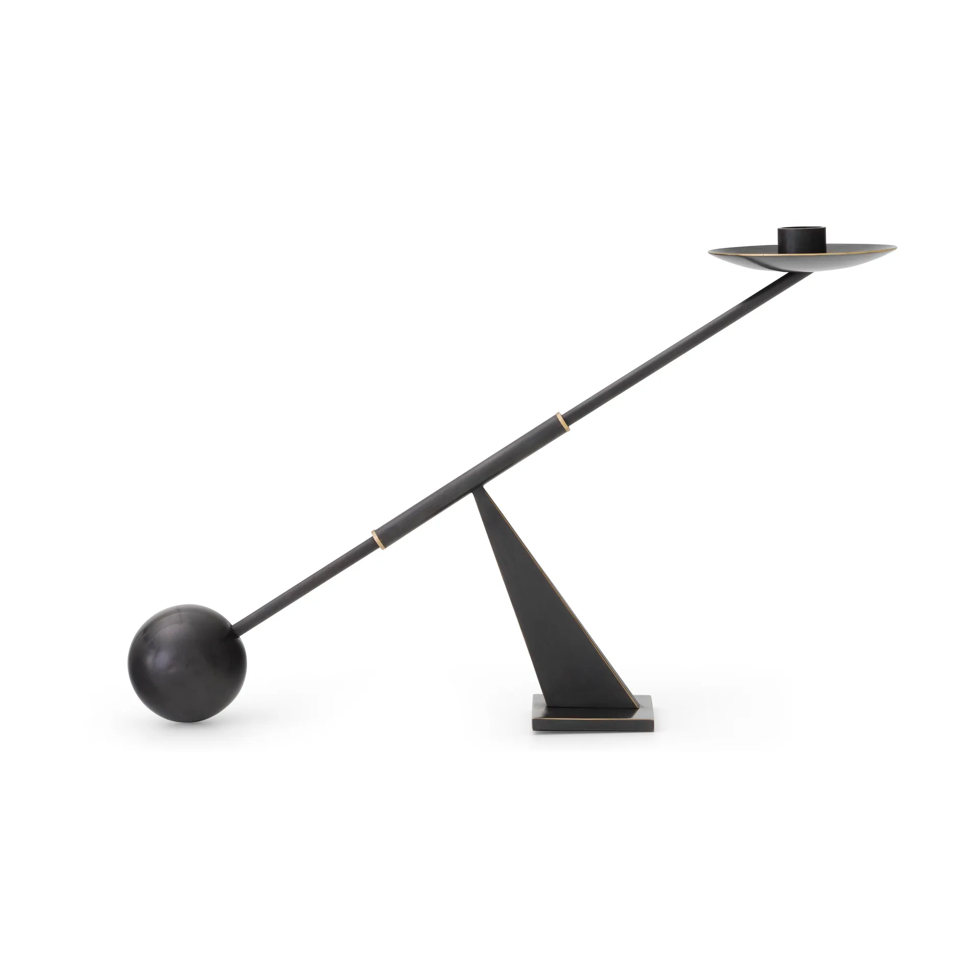 Interconnect candlestick 42,5 cm, Bronzed brass Audo Copenhagen