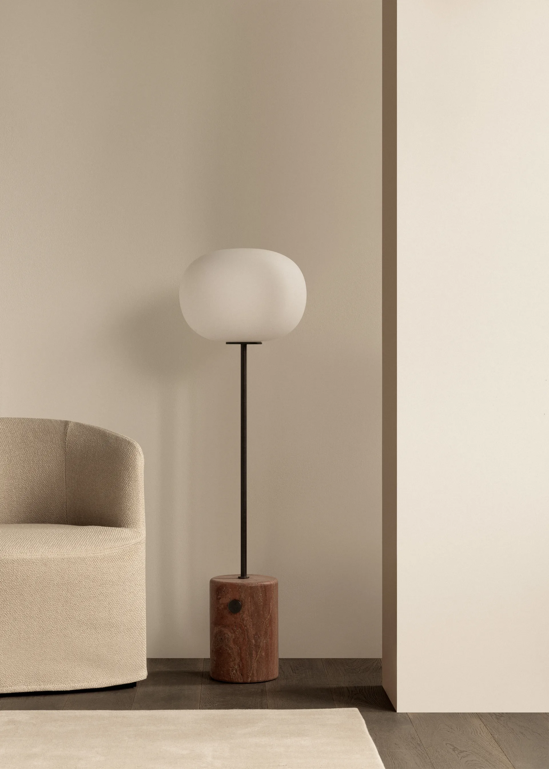 JWDA floor lamp, Red travertine, 130 cm Audo Copenhagen