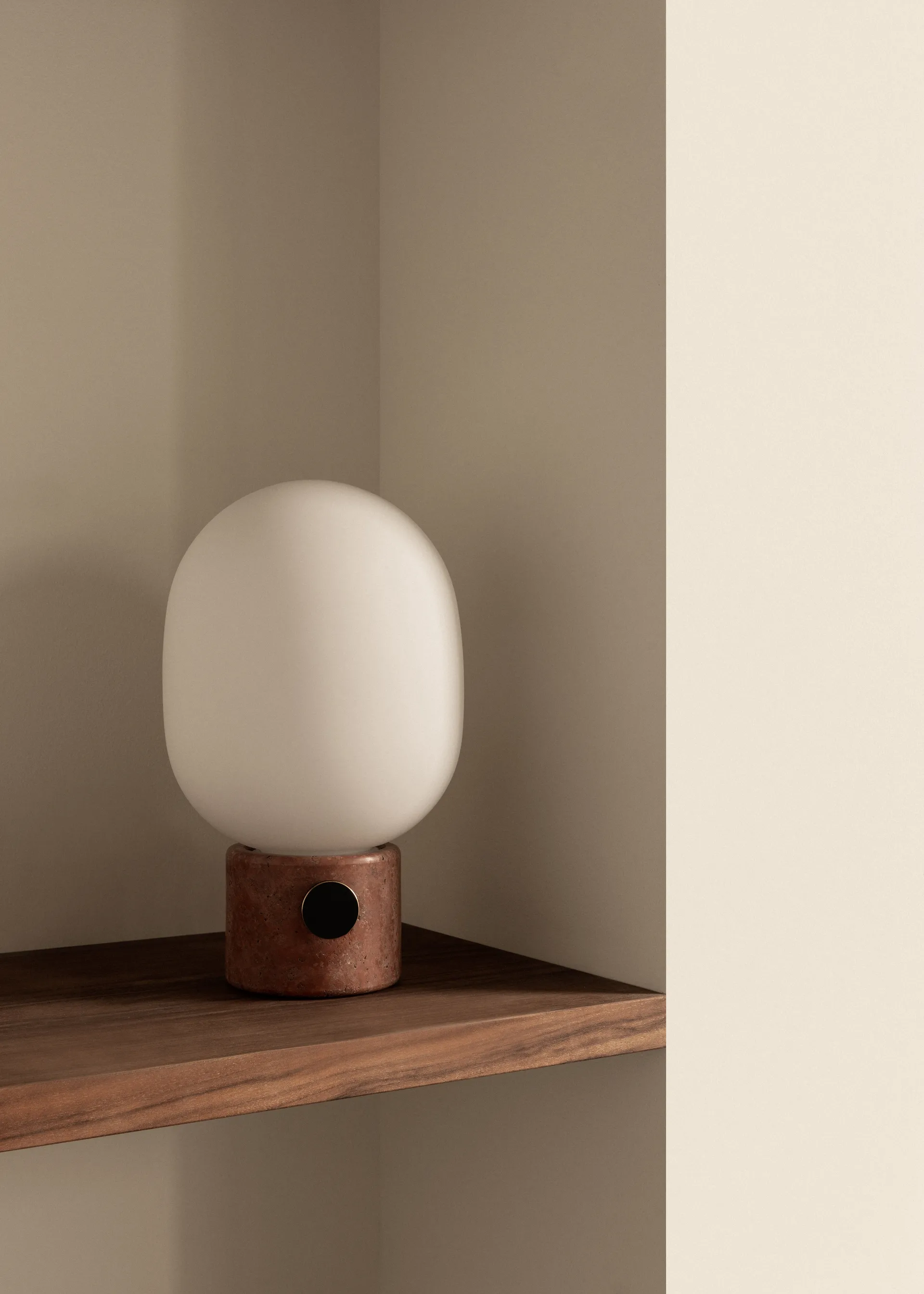 JWDA table lamp, Red travertine Audo Copenhagen