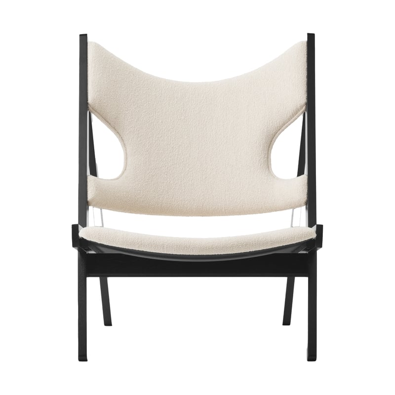 Audo Copenhagen Knitting lounge chair Barnum Bouclé 24-black oak