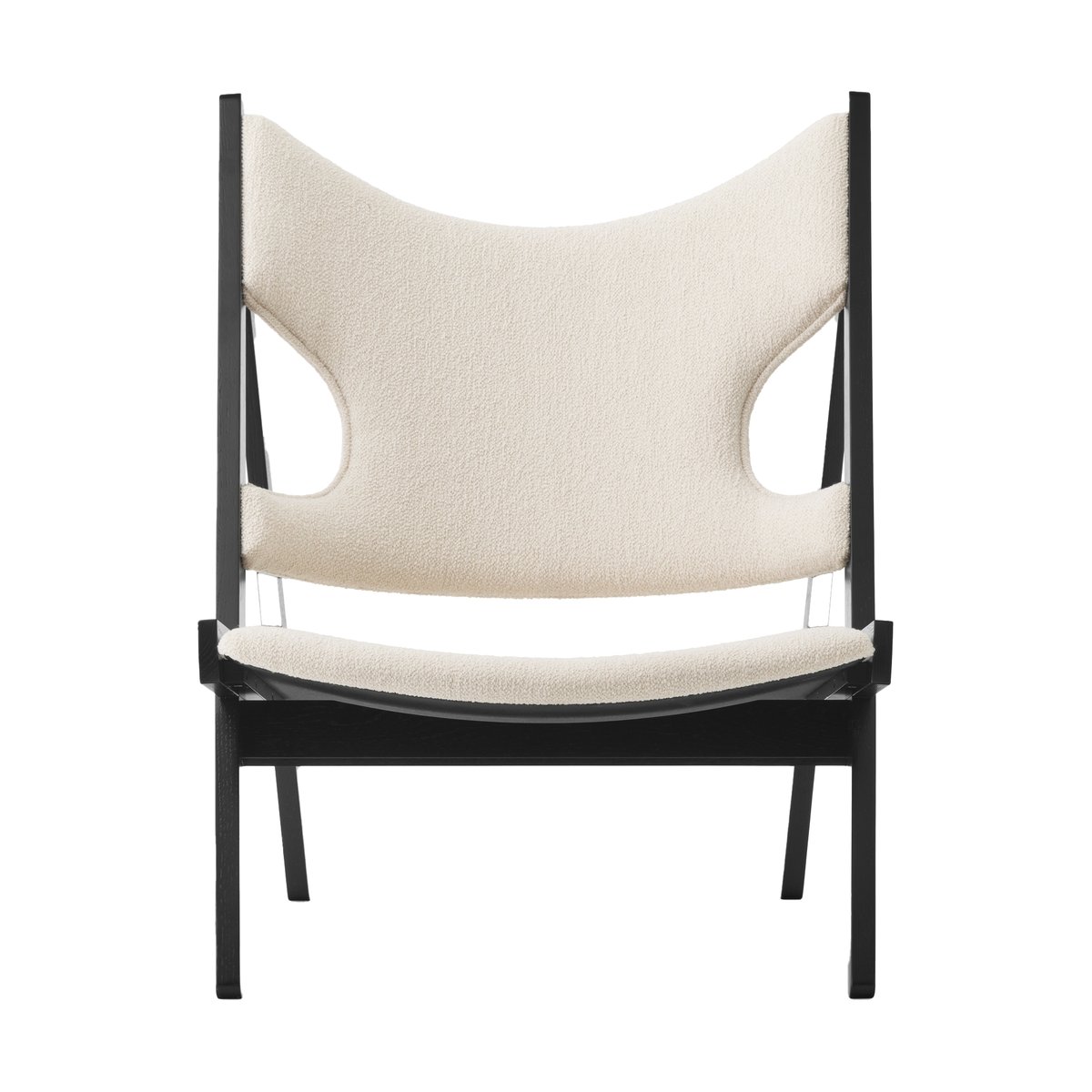 Audo Copenhagen Knitting lounge chair Barnum Bouclé 24-black oak