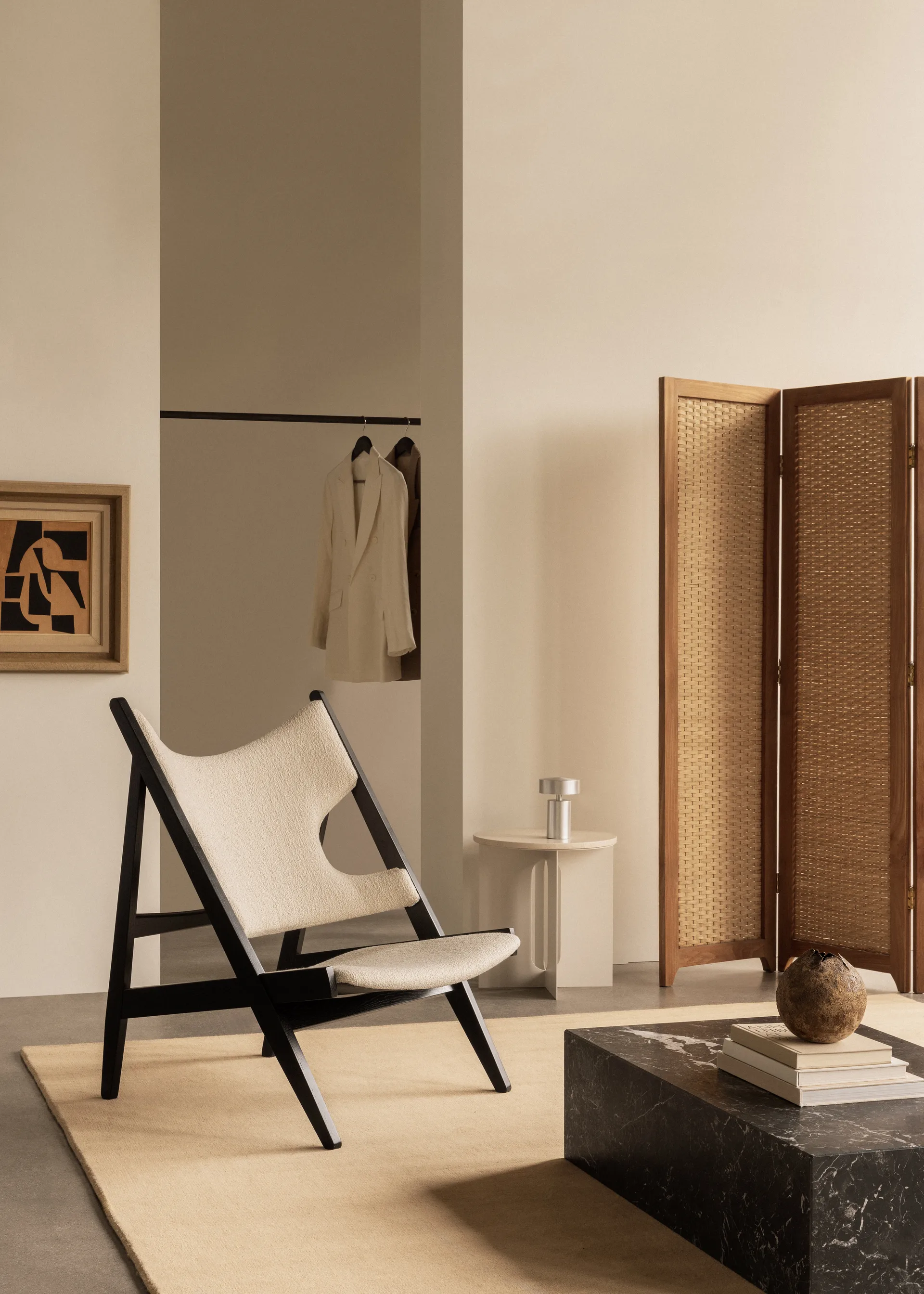 Knitting lounge chair, Barnum Bouclé 24-black oak Audo Copenhagen