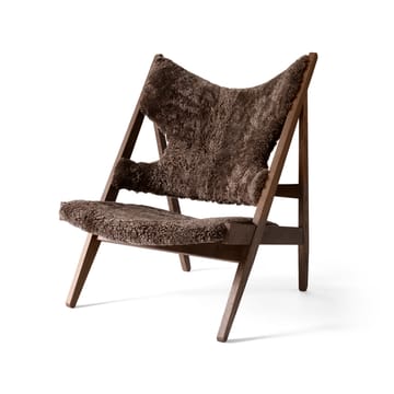 Knitting lounge chair - Sheepskin curly root dark brown, dark stained oak legs - Audo Copenhagen