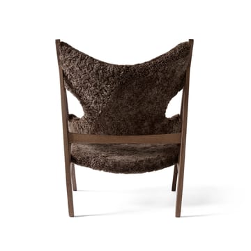 Knitting lounge chair - Sheepskin curly root dark brown, dark stained oak legs - Audo Copenhagen