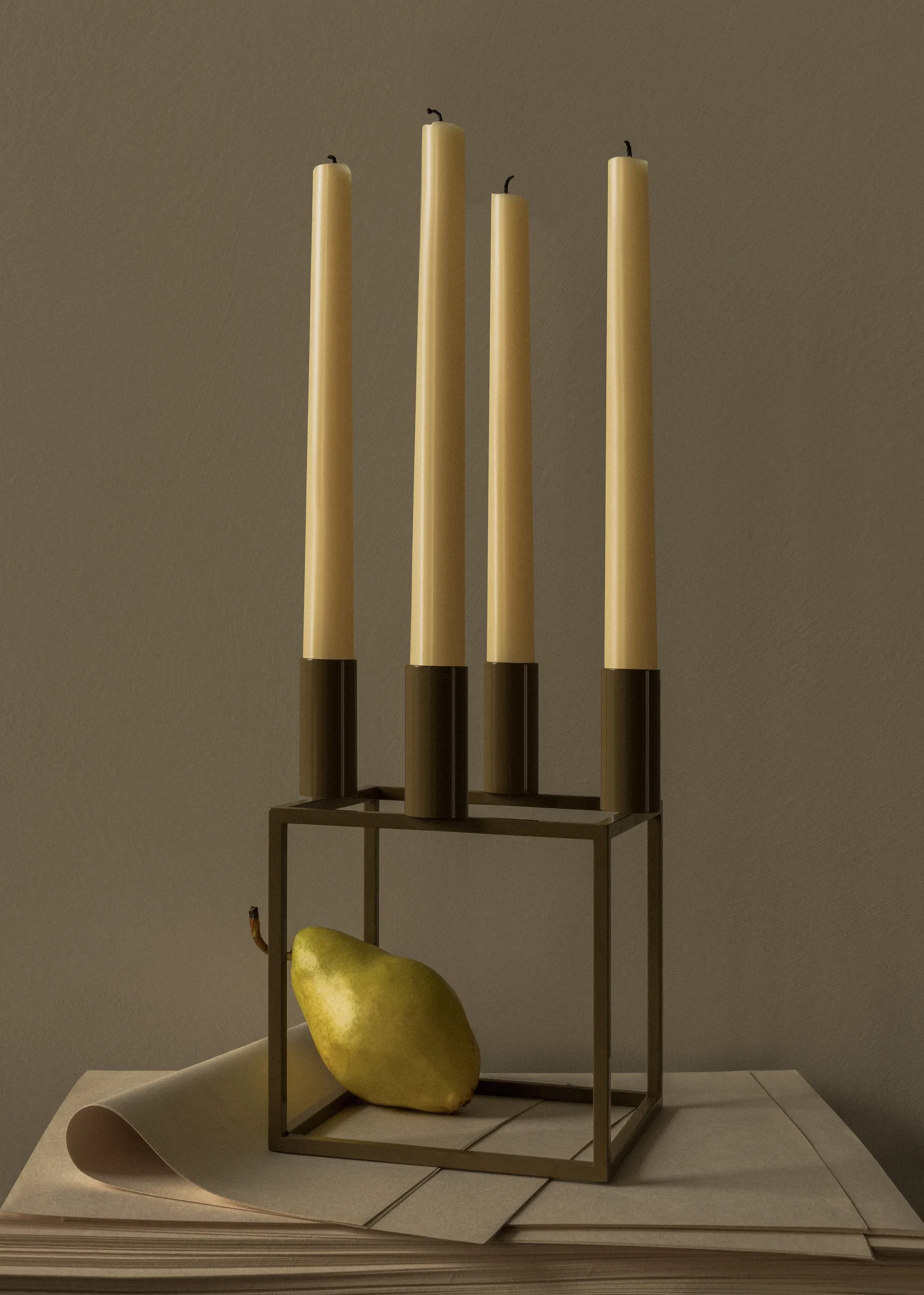Kubus 4 candle holder, Olive Audo Copenhagen