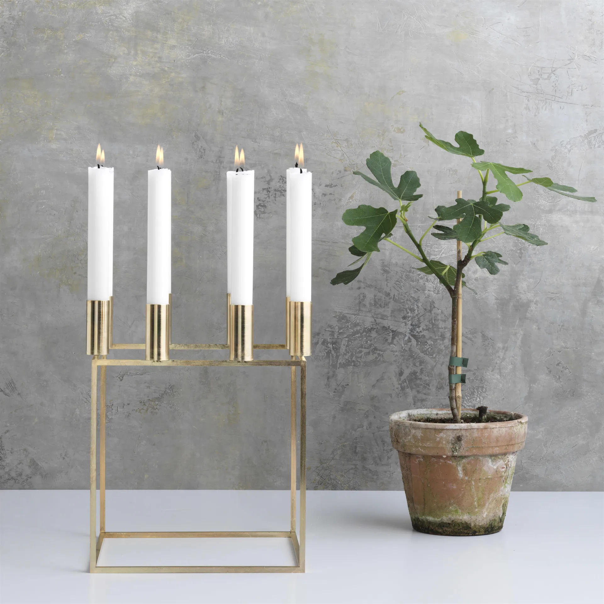 Kubus 8 candle holder, brass Audo Copenhagen