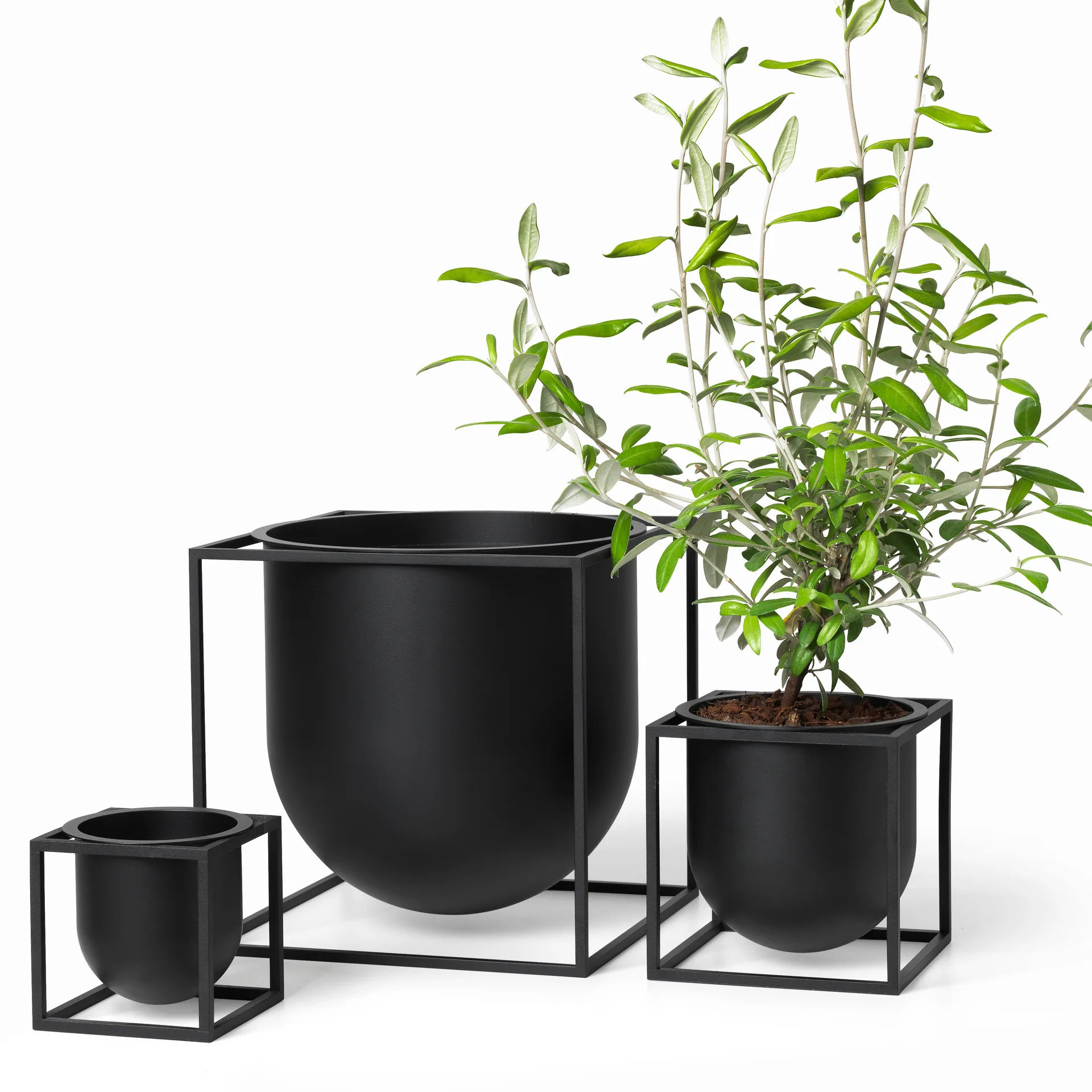 Kubus flower pot 10 cm, Black Audo Copenhagen