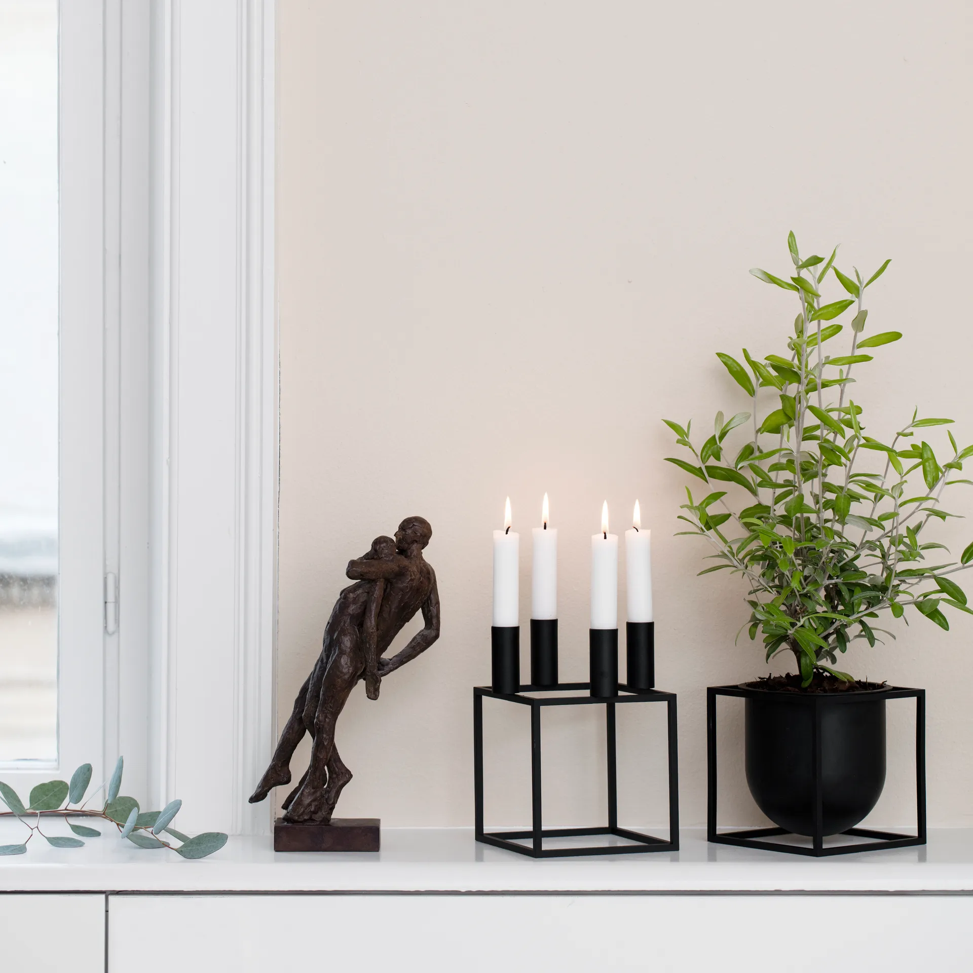 Kubus flower pot 14 cm, Black Audo Copenhagen