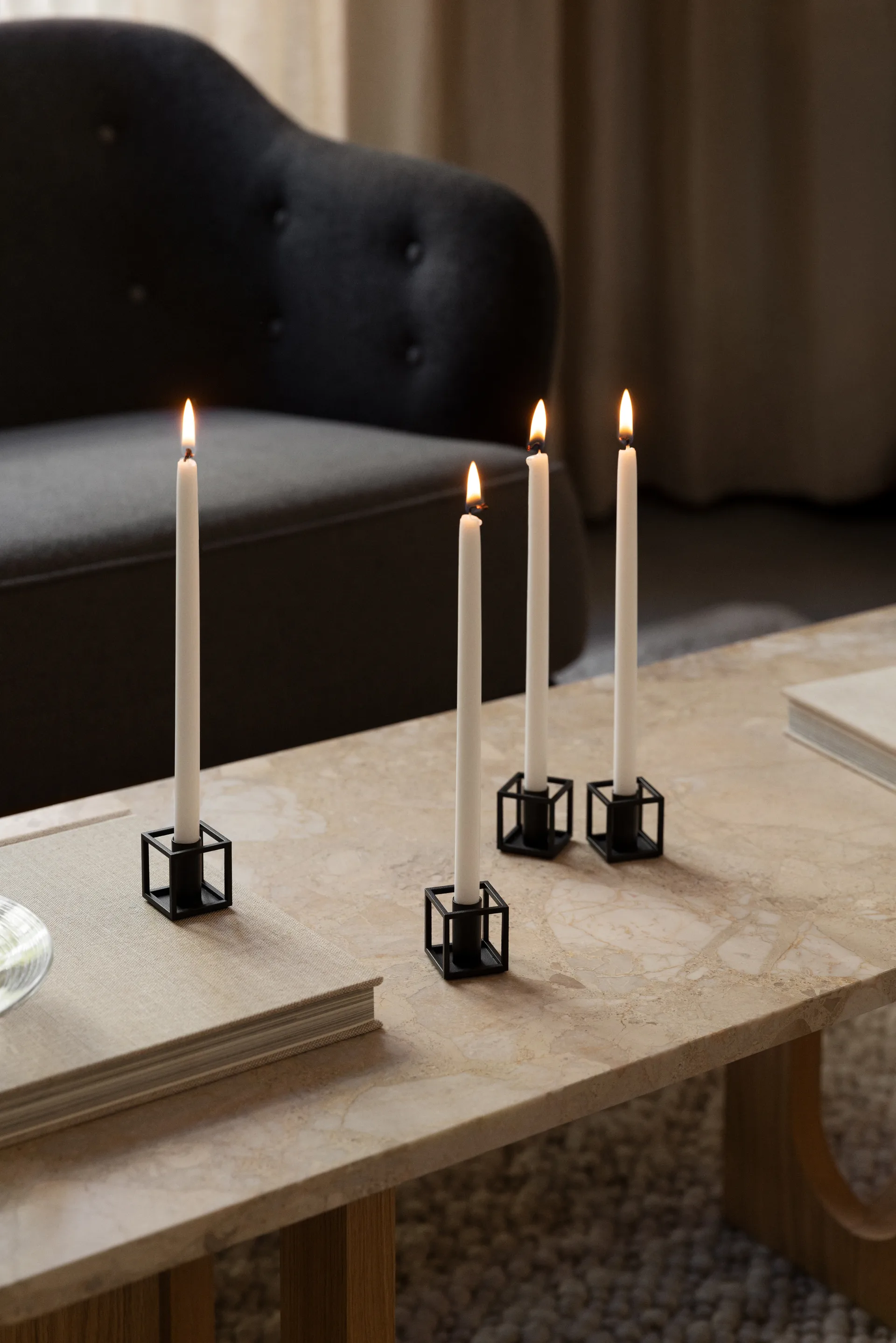 Kubus Micro candle holder 2-pack, Black Audo Copenhagen