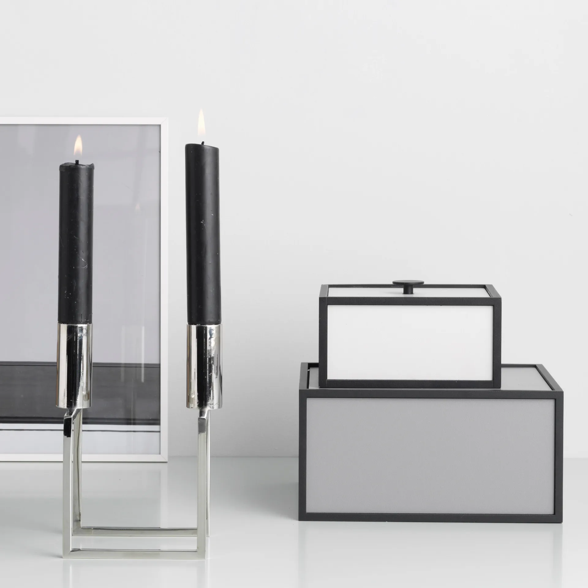 Line candle holder, nickel Audo Copenhagen