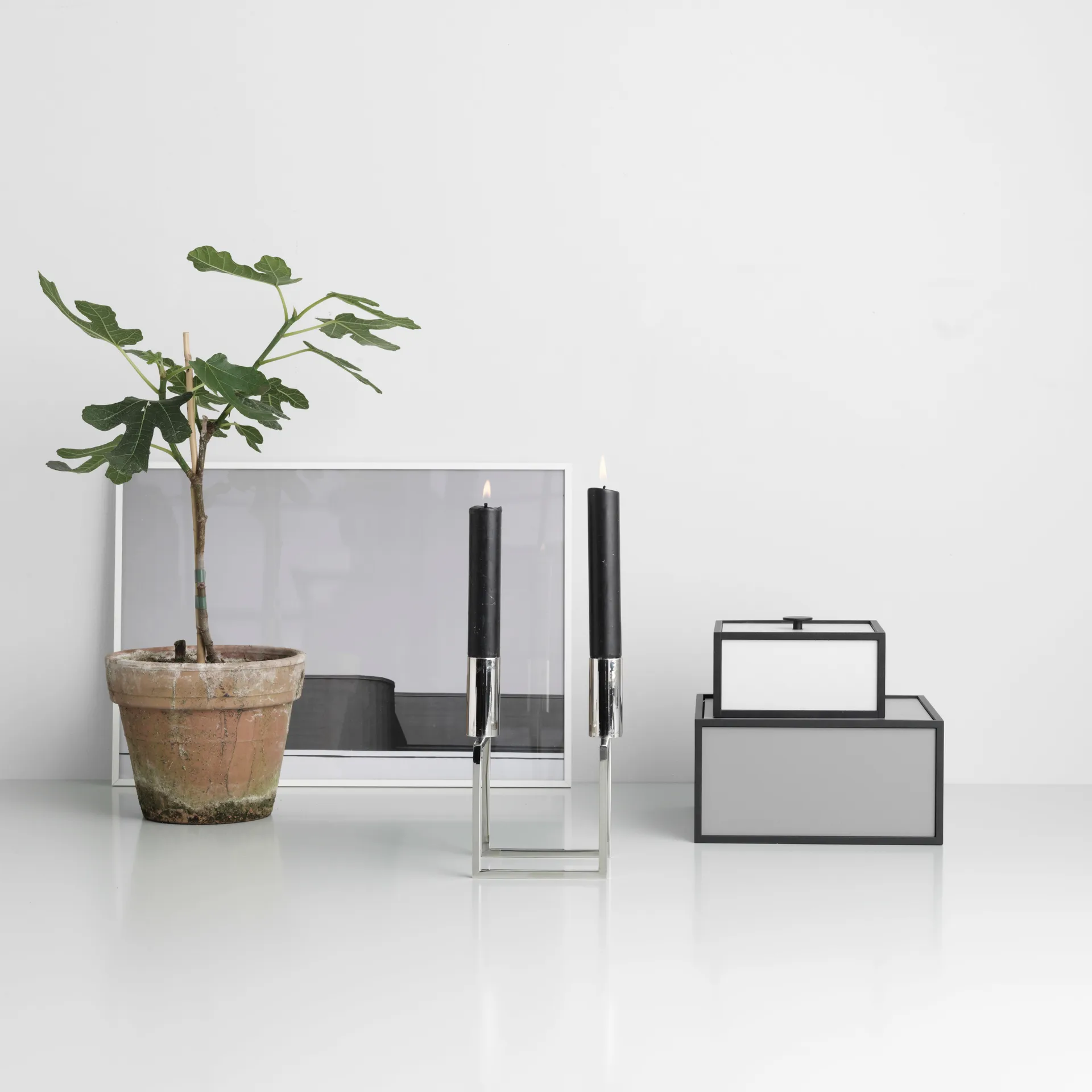 Line candle holder, nickel Audo Copenhagen
