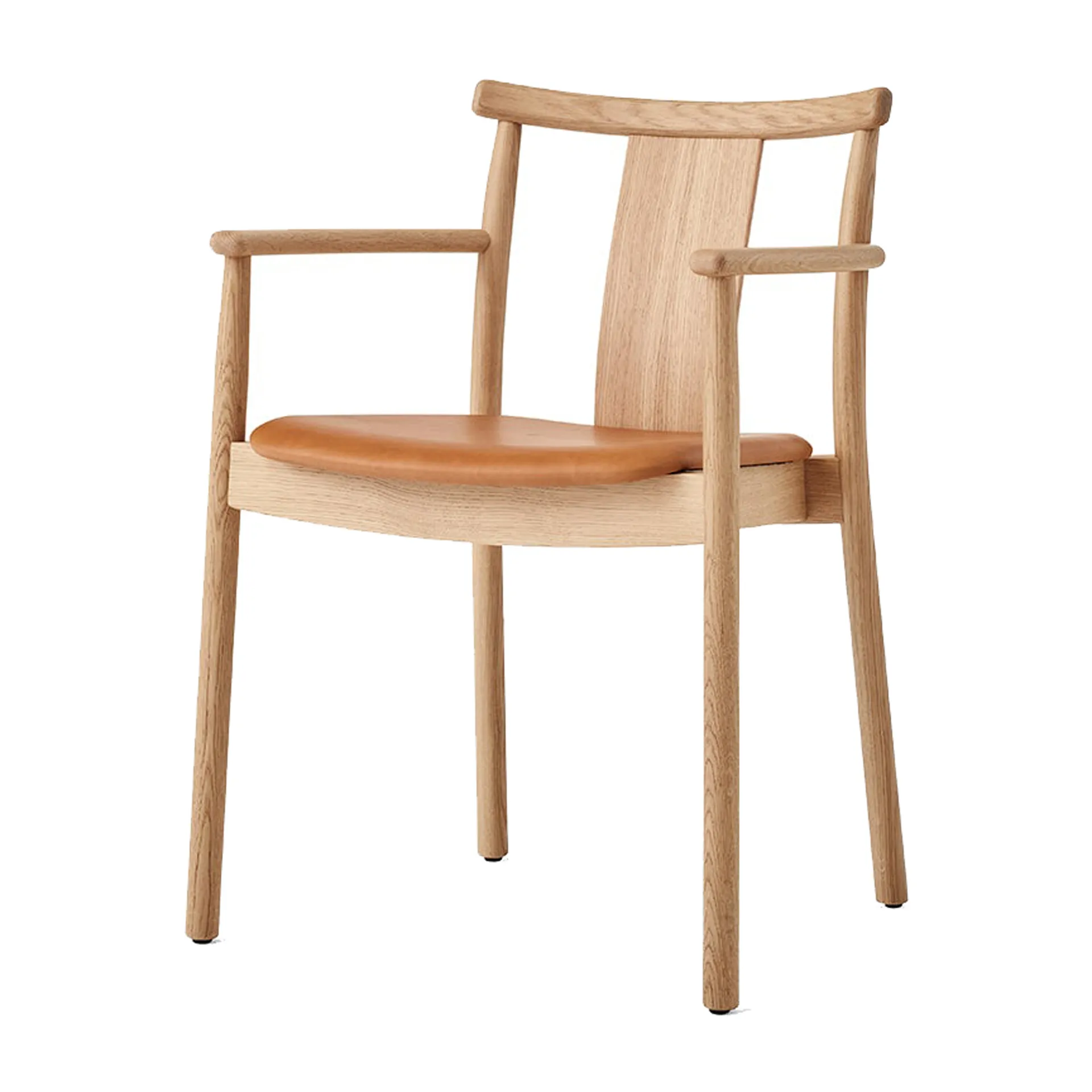 Merkur arm chair with cushion, Oak- Dakar 0250 cognac Audo Copenhagen