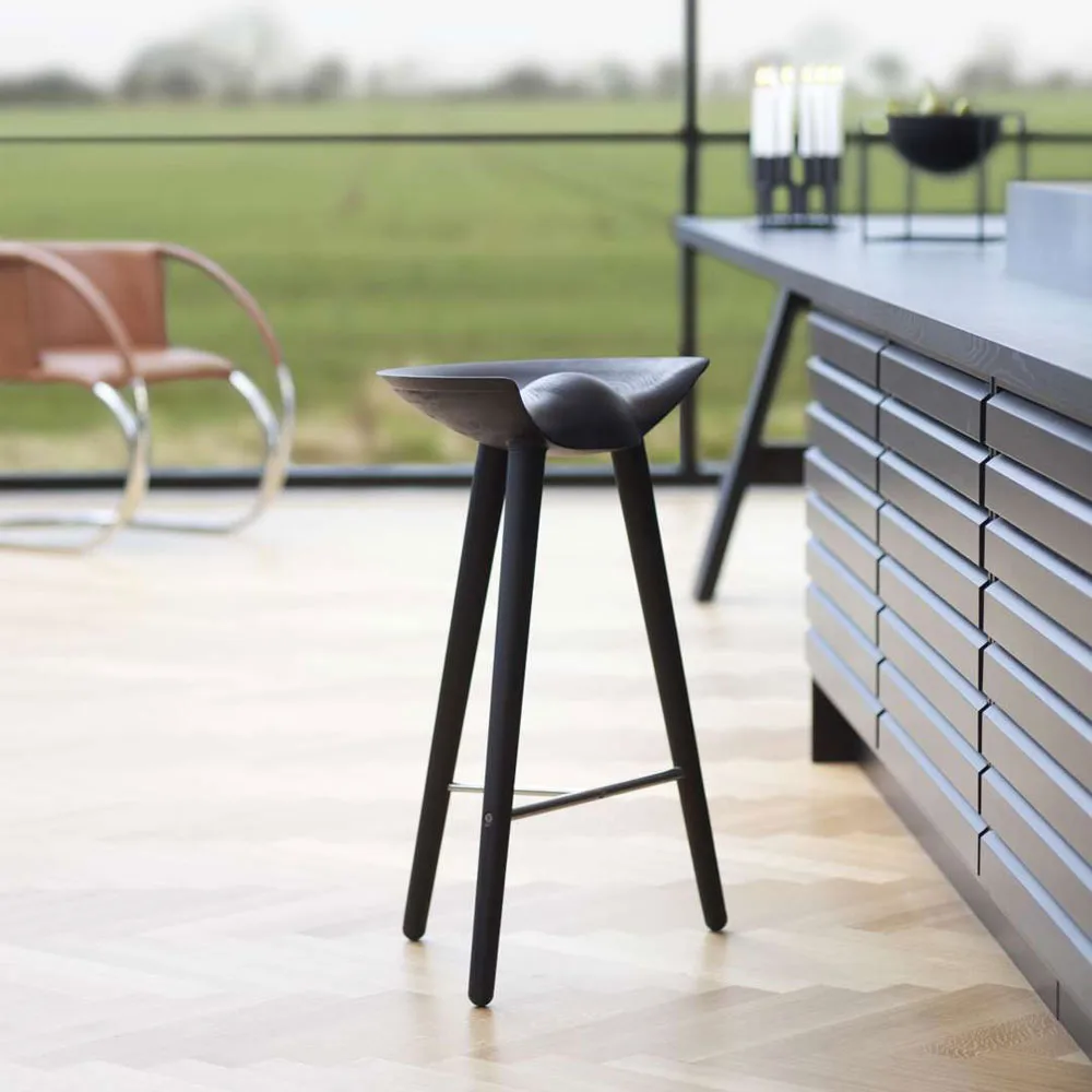 ML 42 Barstool, Brown oiled oak, brass Audo Copenhagen