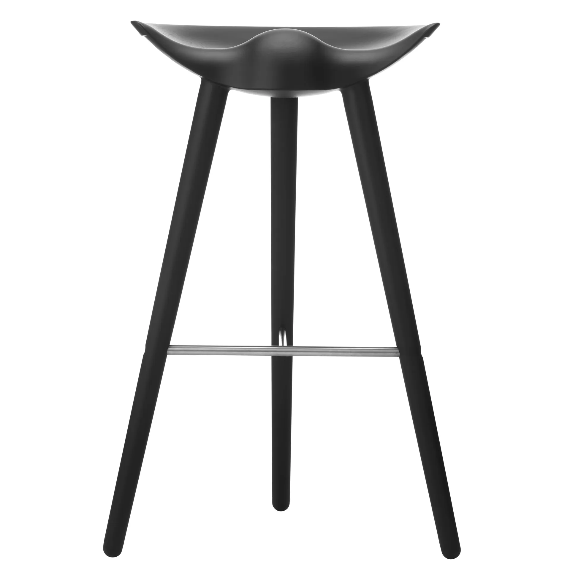 ML42 barstool 77 cm, Black stained beech-steel Audo Copenhagen