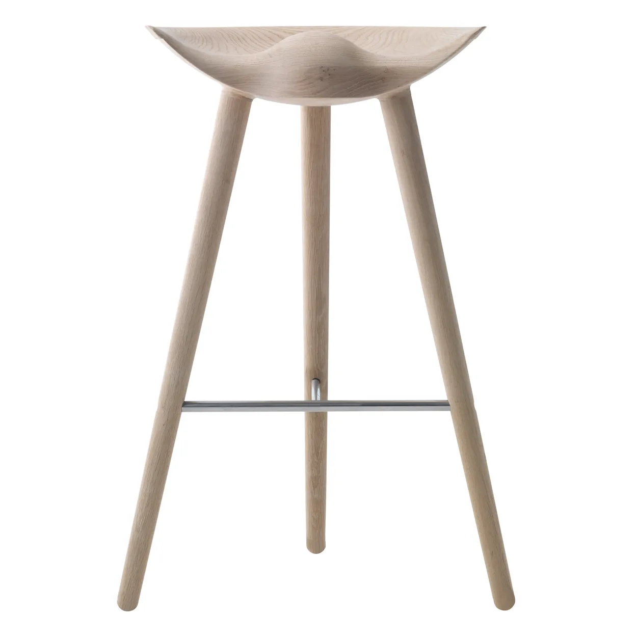 Audo Copenhagen ML42 barstool 77 cm Oak-steel | Scandinavian Design | Bar stools | Beige