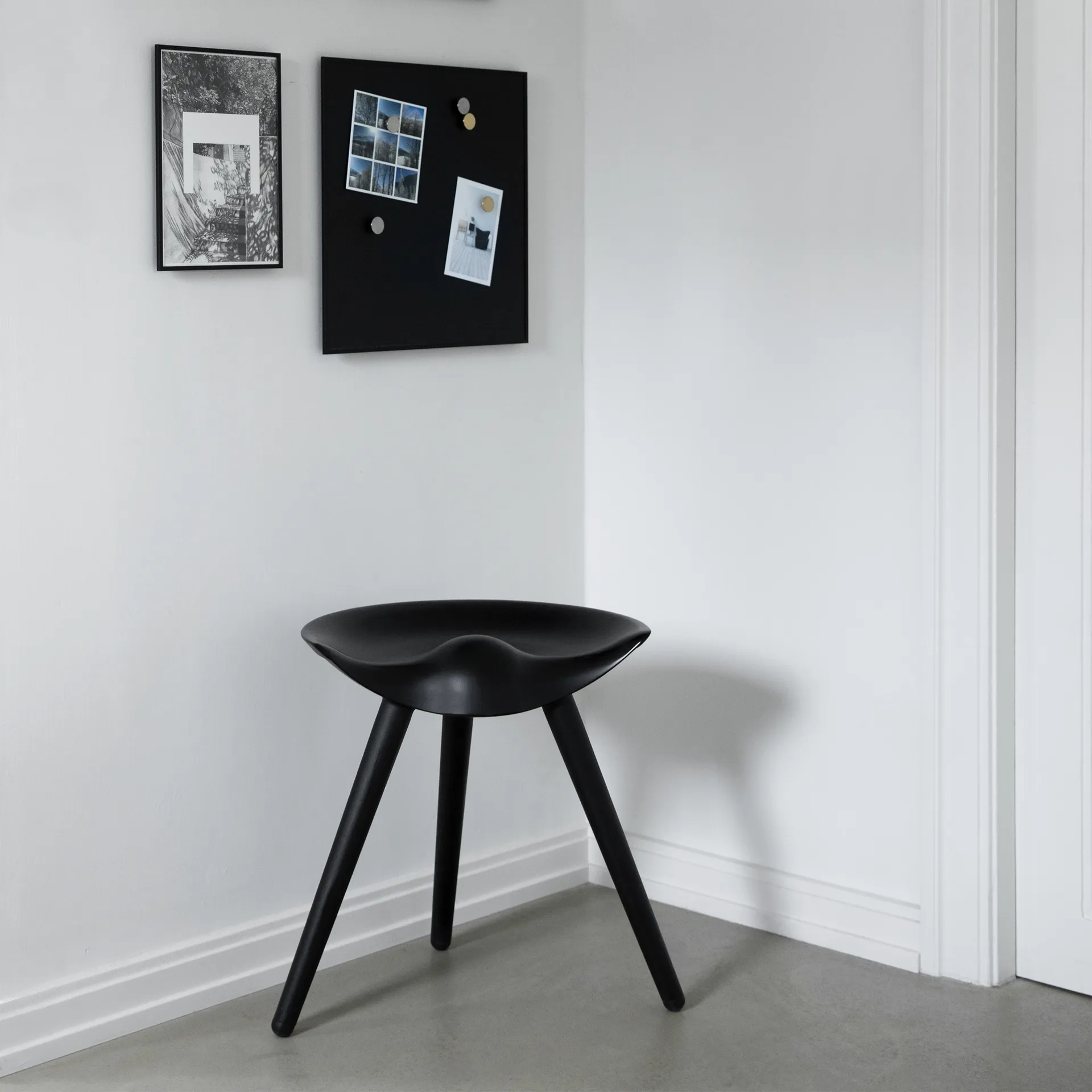 ML42 stool 48 cm, Black stained beech Audo Copenhagen