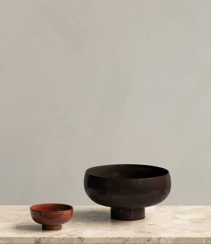 New Norm bowl on foot Ø12 cm - Red glazed - Audo Copenhagen