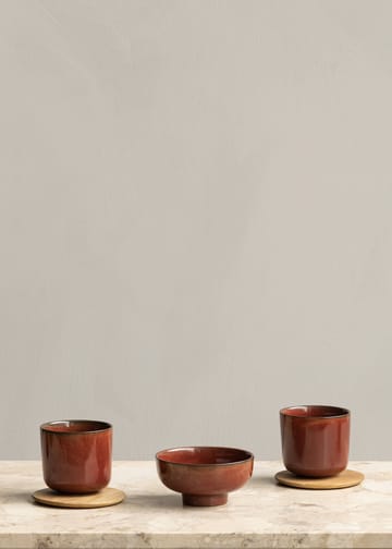 New Norm bowl on foot Ø12 cm - Red glazed - Audo Copenhagen