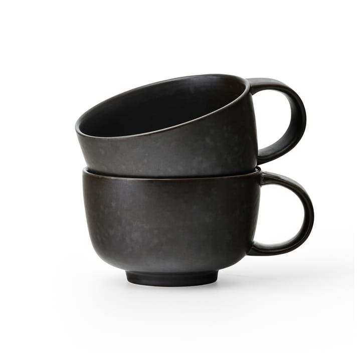 New Norm cup with handle 25 cl 2-pack - Dark glazed - Audo Copenhagen