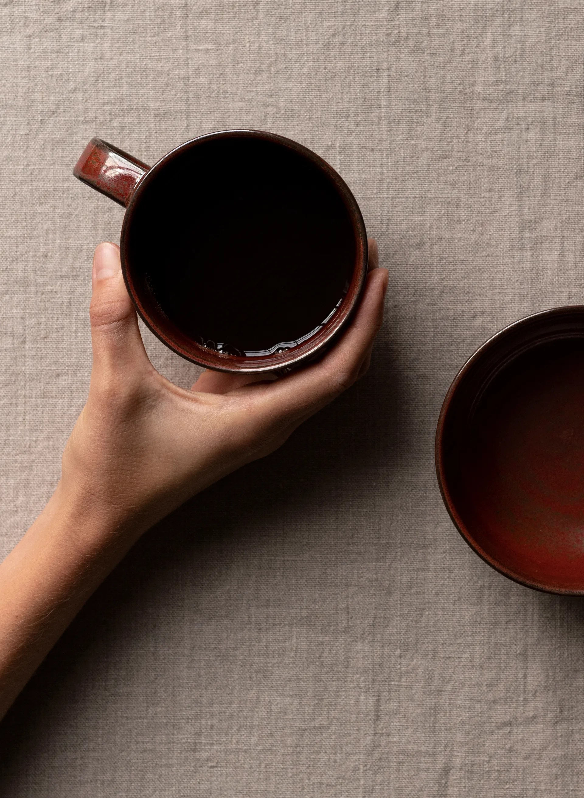 New Norm cup with handle 25 cl 2-pack, Red glazed Audo Copenhagen