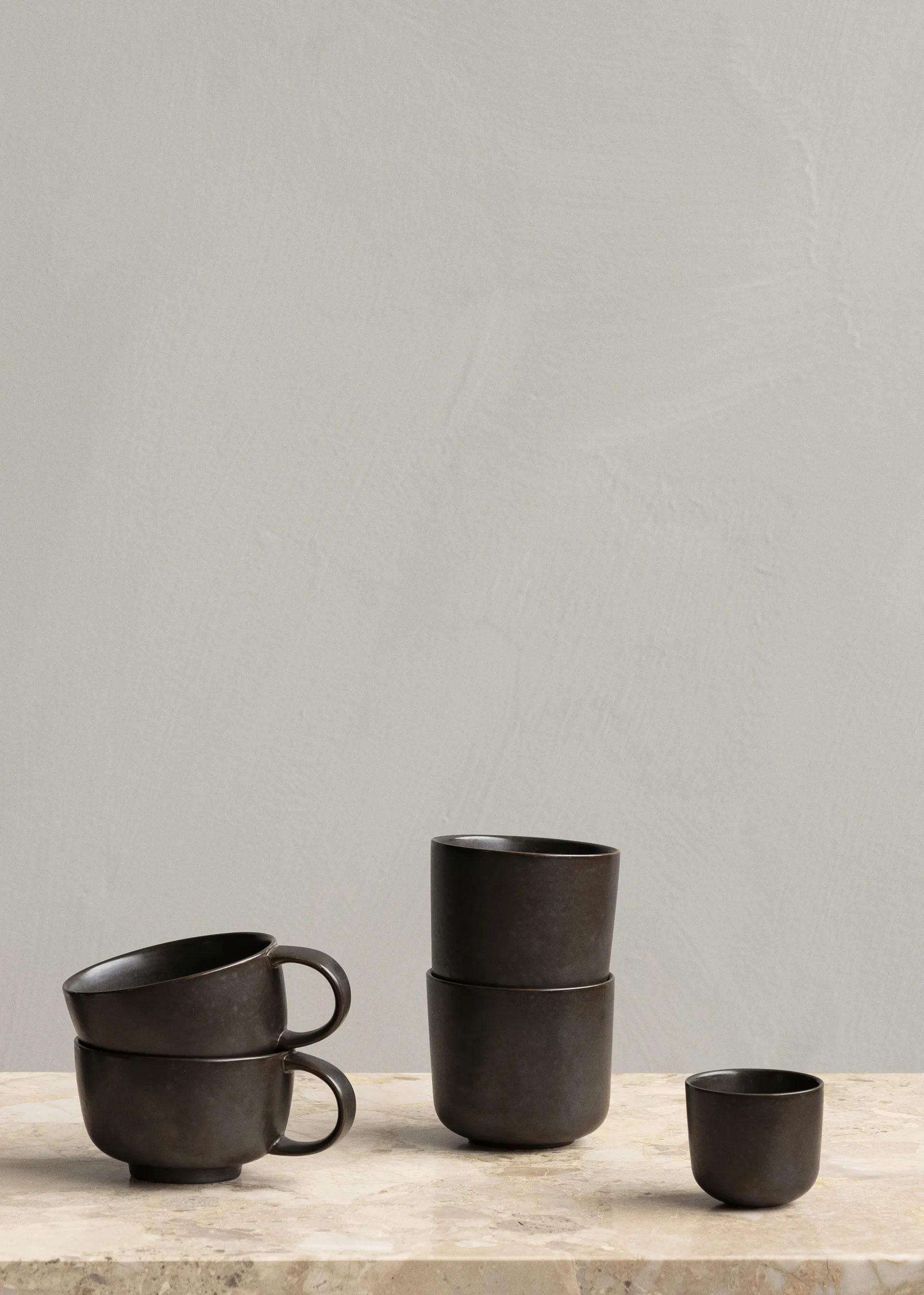 New Norm espresso cup 8.5 cl 2-pack, Dark glazed Audo Copenhagen
