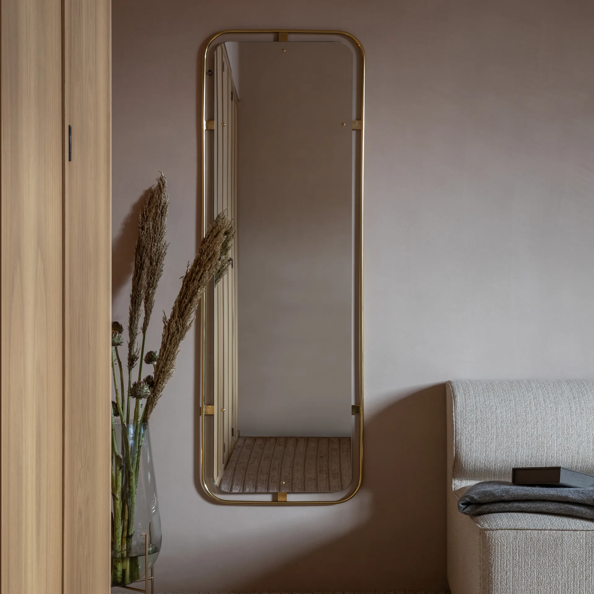 Nimbus mirror rectangular, Polished brass Audo Copenhagen