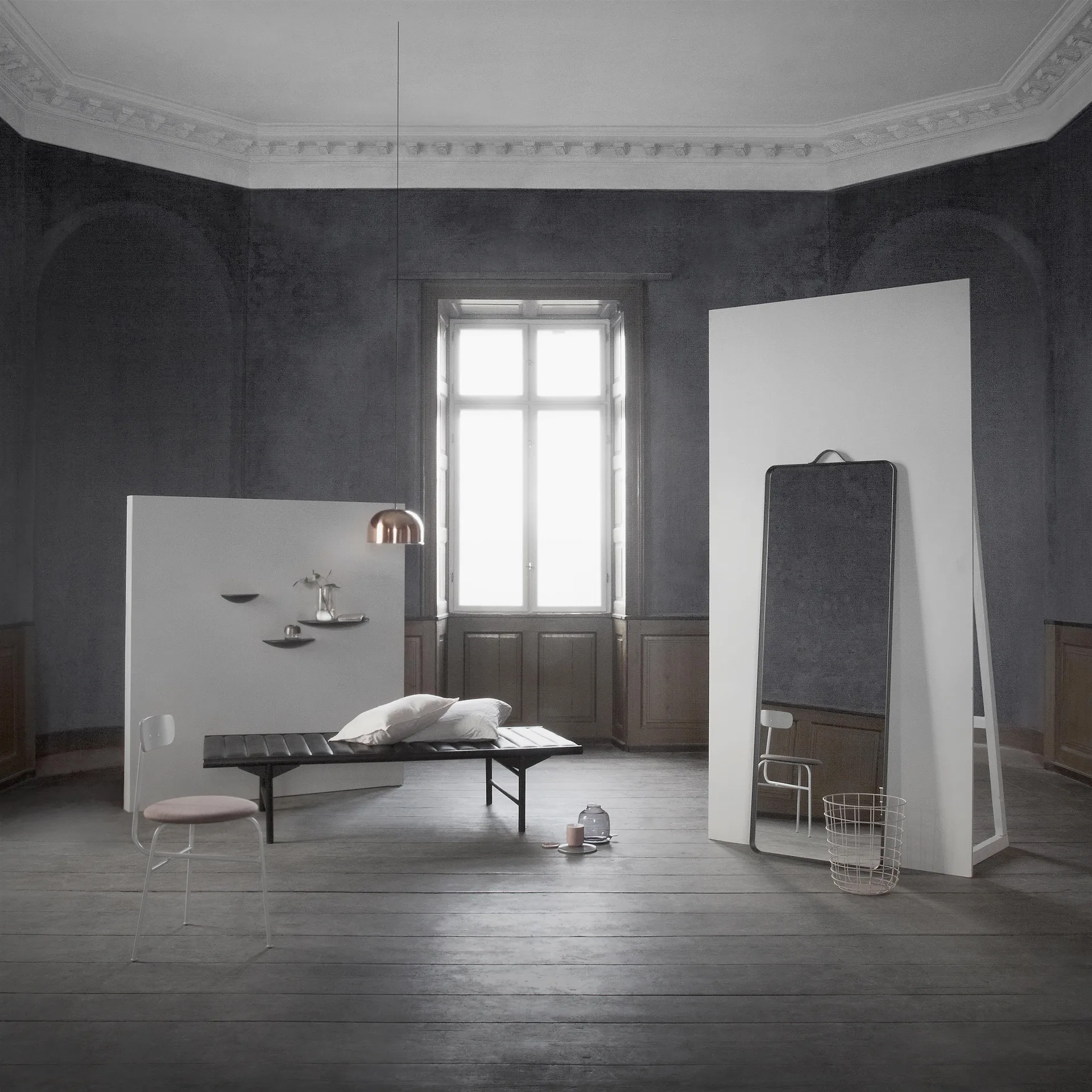 Norm Golv mirror, Black Audo Copenhagen