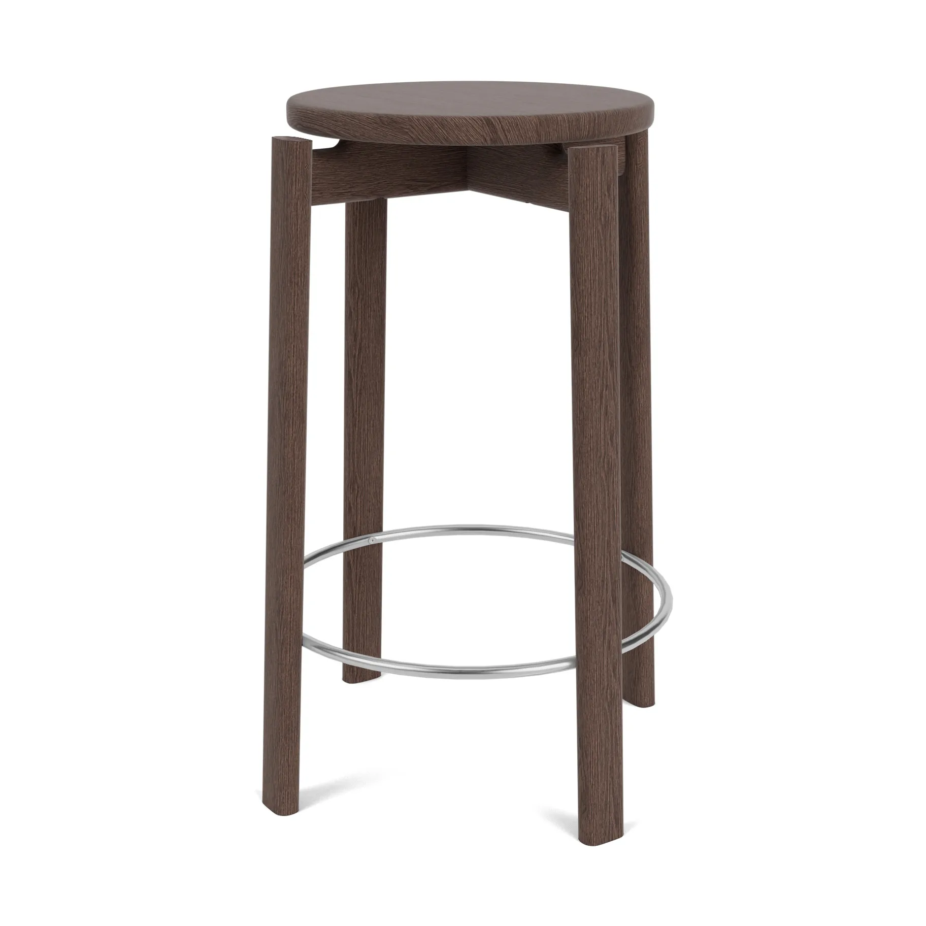 Passage bar stool, Dark stained oak-stainless steel, 65 cm Audo Copenhagen