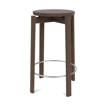 Passage bar stool - Dark stained oak-stainless steel, 65 cm - Audo Copenhagen