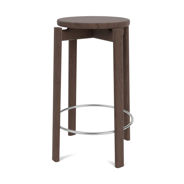 Passage bar stool - Dark stained oak-stainless steel, 65 cm - Audo Copenhagen
