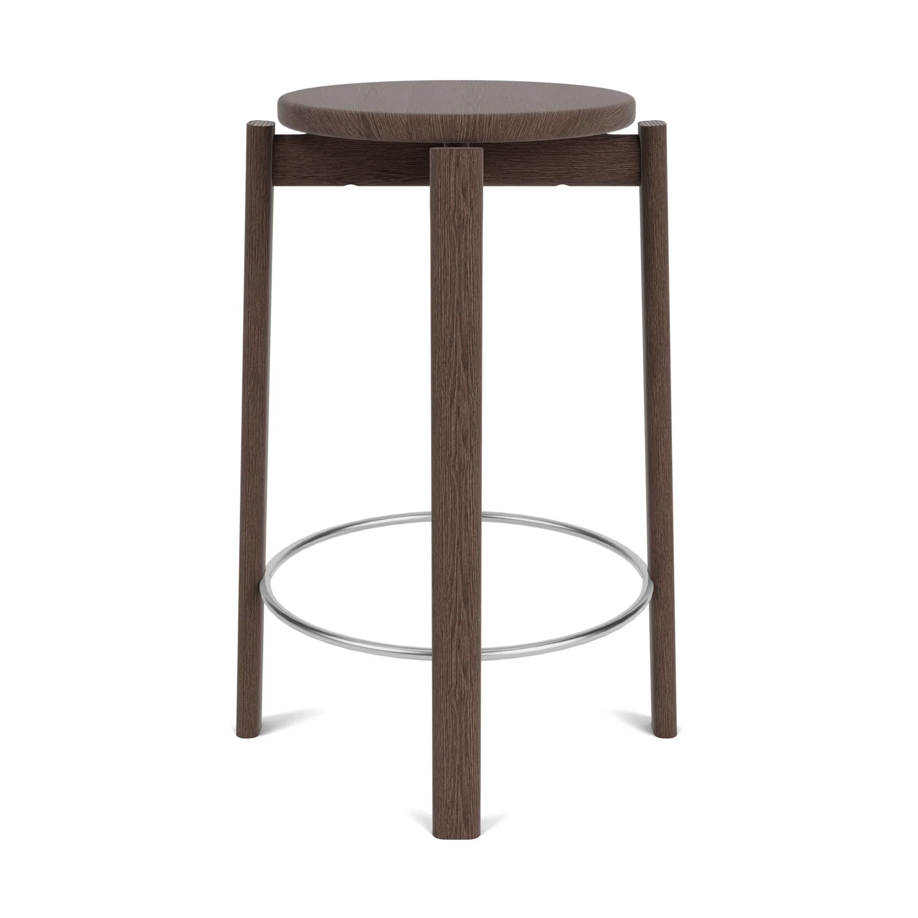 Passage bar stool, Dark stained oak-stainless steel, 65 cm Audo Copenhagen