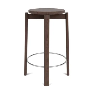 Passage bar stool - Dark stained oak-stainless steel, 65 cm - Audo Copenhagen