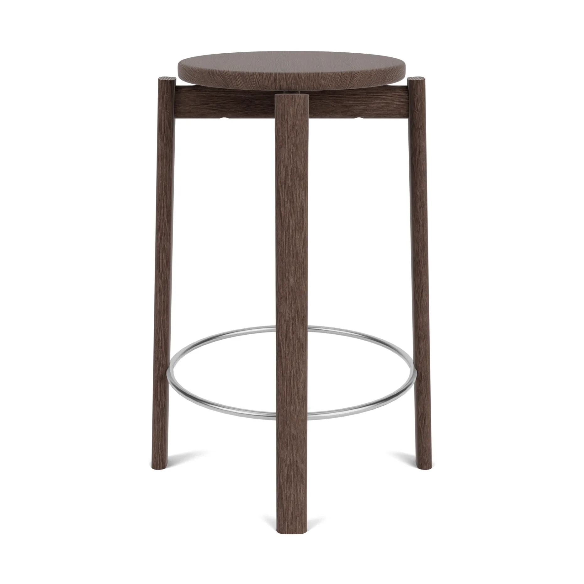 Passage bar stool, Dark stained oak-stainless steel, 65 cm Audo Copenhagen