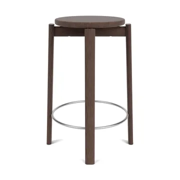 Passage bar stool - Dark stained oak-stainless steel, 65 cm - Audo Copenhagen