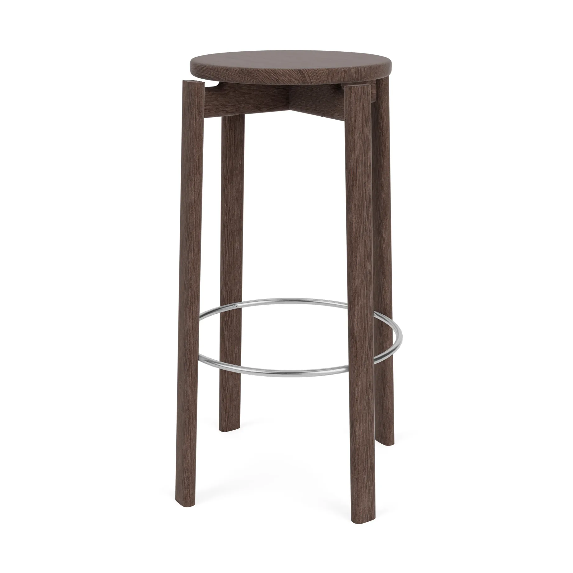 Passage bar stool, Dark stained oak-stainless steel, 75 cm Audo Copenhagen