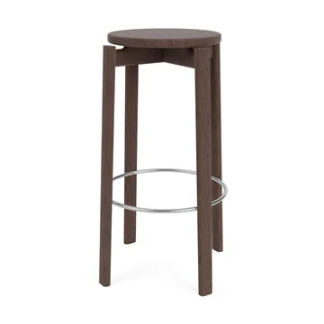 Passage bar stool - Dark stained oak-stainless steel, 75 cm - Audo Copenhagen