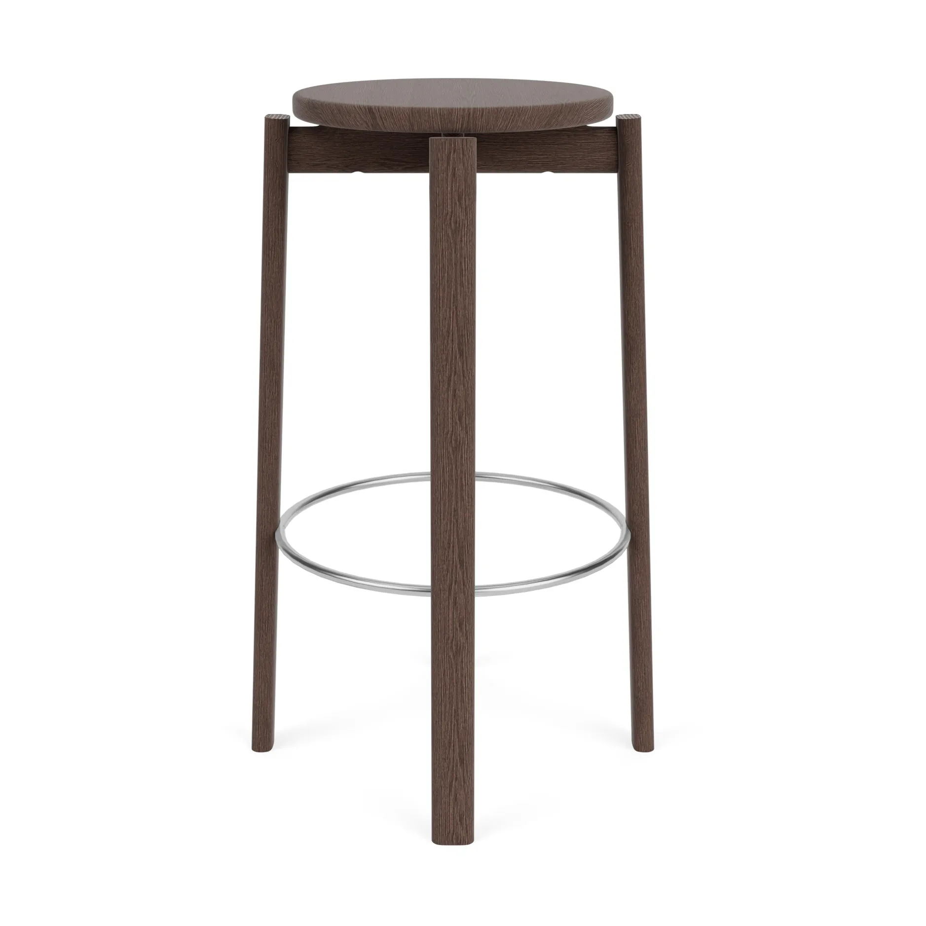 Passage bar stool, Dark stained oak-stainless steel, 75 cm Audo Copenhagen