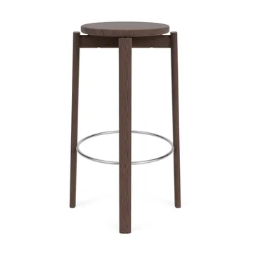 Passage bar stool - Dark stained oak-stainless steel, 75 cm - Audo Copenhagen