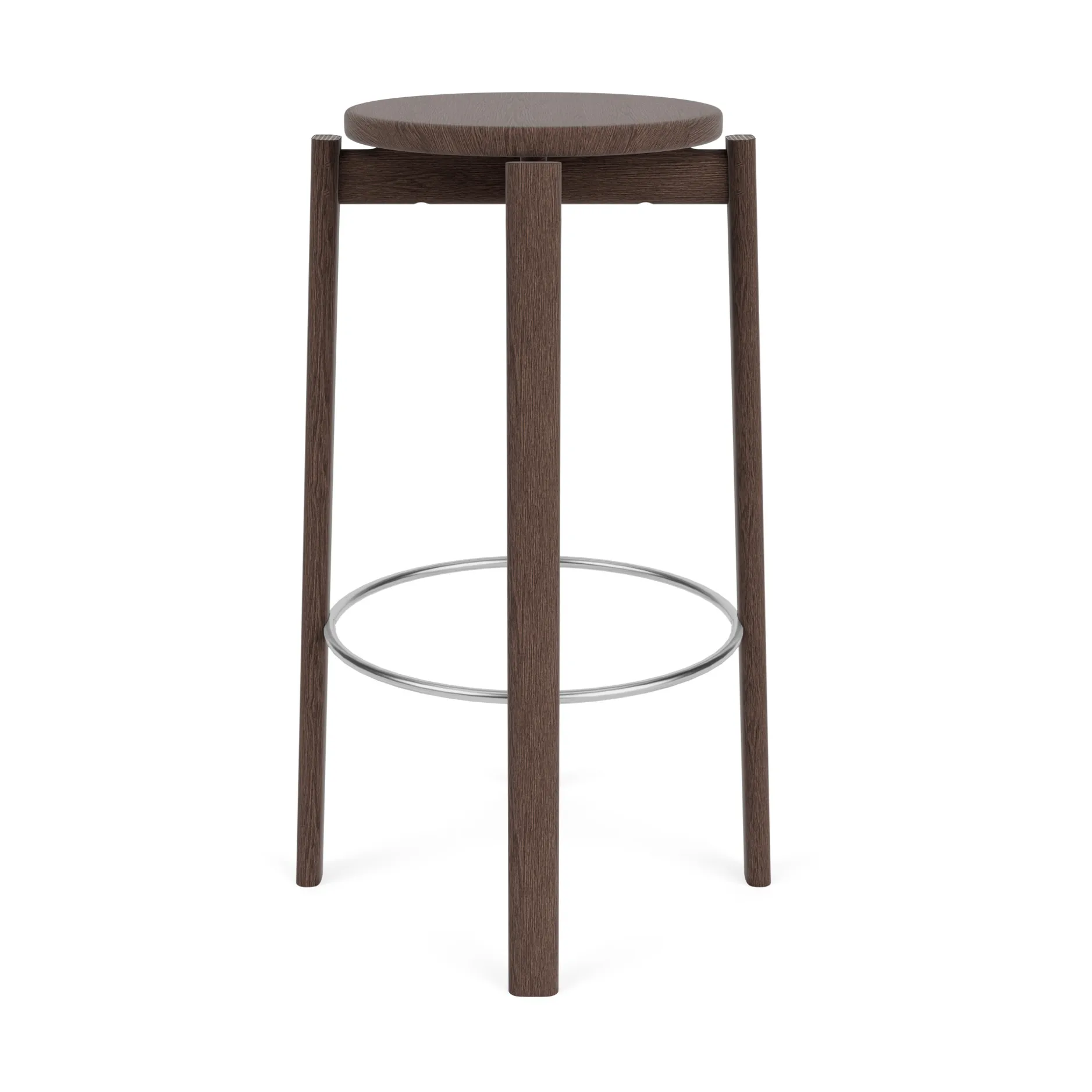 Passage bar stool, Dark stained oak-stainless steel, 75 cm Audo Copenhagen