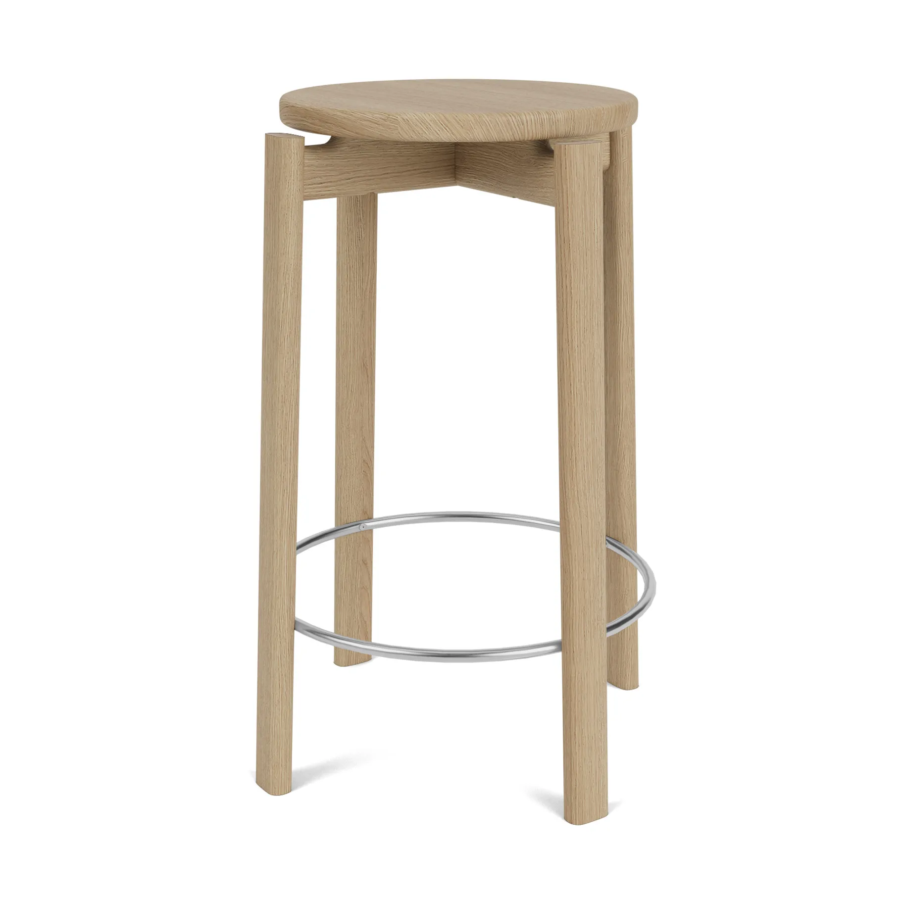 Passage bar stool, Oak-stainless steel, 65 cm Audo Copenhagen