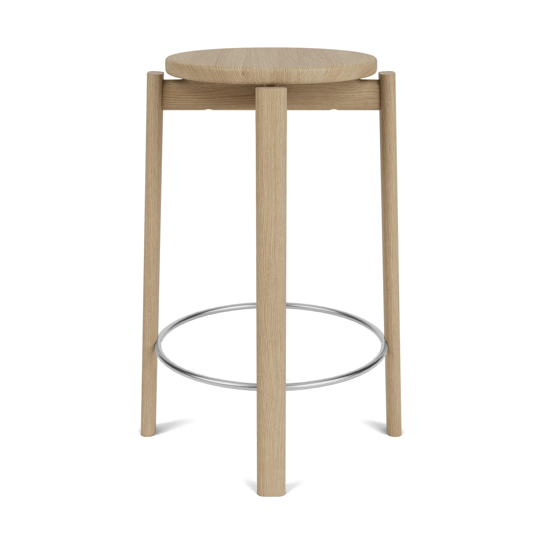 Passage bar stool, Oak-stainless steel, 65 cm Audo Copenhagen