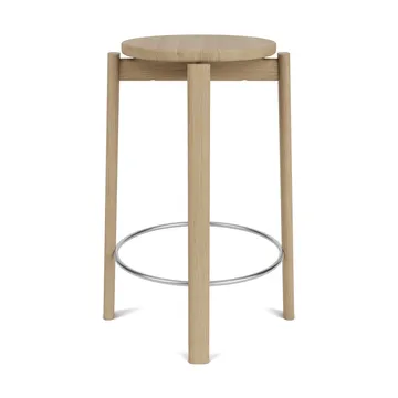 Passage bar stool - Oak-stainless steel, 65 cm - Audo Copenhagen