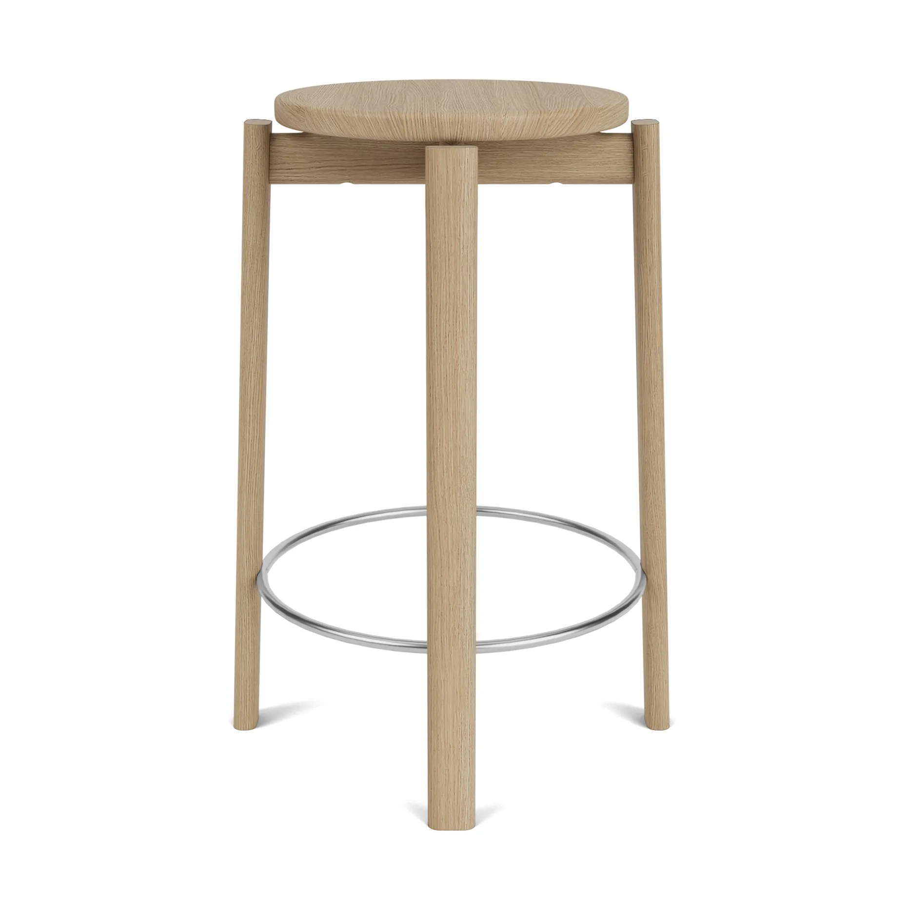 Passage bar stool, Oak-stainless steel, 65 cm Audo Copenhagen