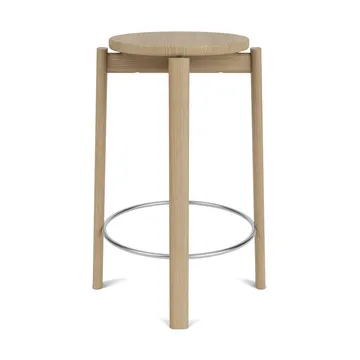 Passage bar stool - Oak-stainless steel, 65 cm - Audo Copenhagen
