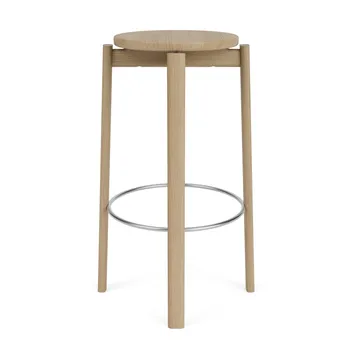 Passage bar stool - Oak-stainless steel, 75 cm - Audo Copenhagen